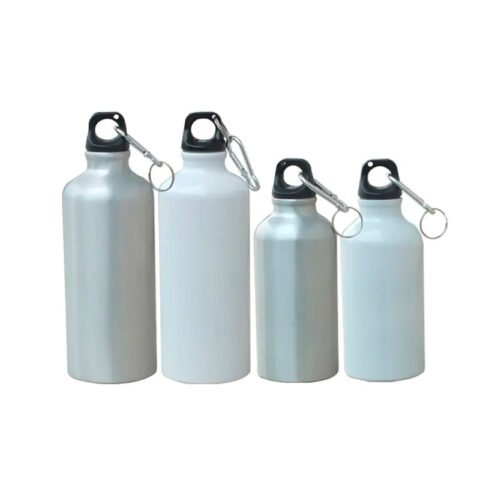 Botella de aluminio sublimable con tapa rosca blanca para personalización en Costa Rica