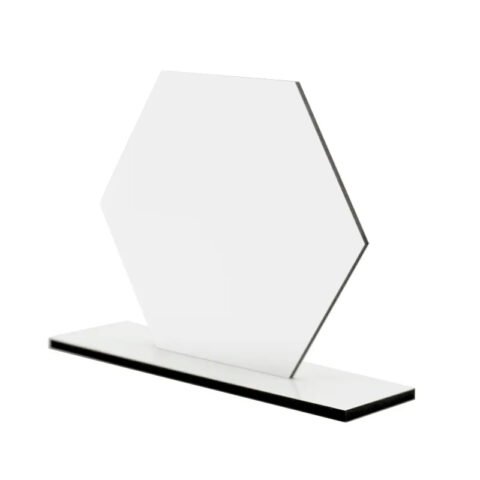 Marco MDF Hexagonal sublimable de 16x13.5 cm disponible en Costa Rica