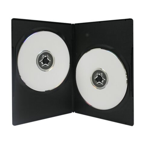 Caja DVD Slim 7mm negra para almacenamiento profesional en Costa Rica