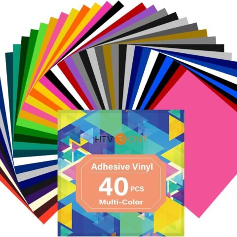 Vinilo Permanente HTVRONT 30x30cm Paquete 40 Hojas Multicolor