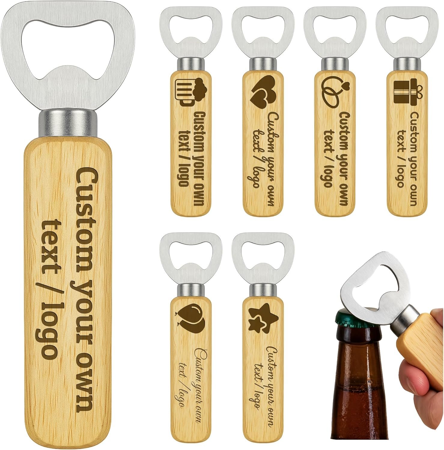 Destapa Botellas de Madera para Grabado Láser