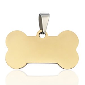 Placa de Identificación Metálica Forma de Hueso para Grabado Láser
