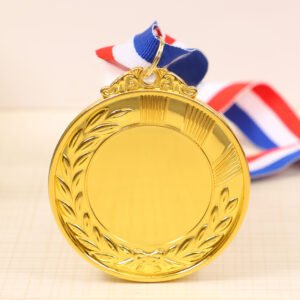 Medalla Metálica Sublimable con Lanyard Tricolor