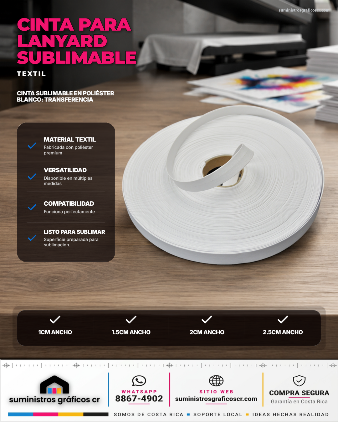 Cinta para Lanyard Sublimable