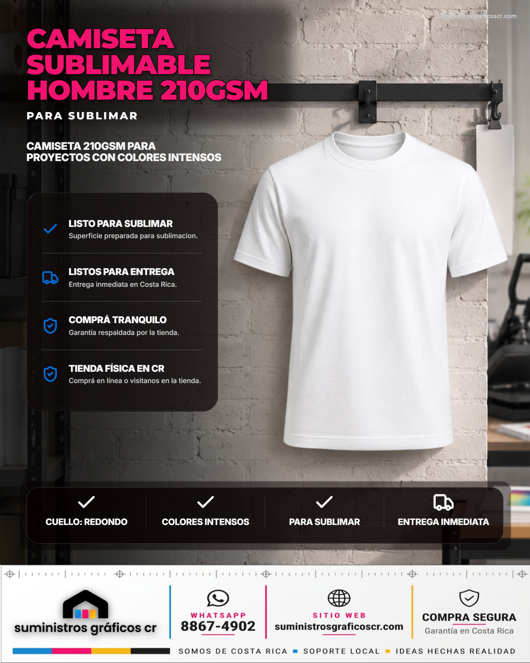 Camiseta Sublimable Hombre 210gsm Camiseta Sublimable Hombre 210gsm