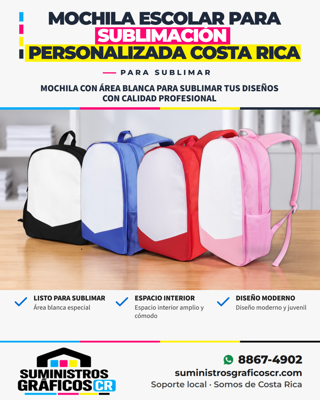 Mochila Escolar para Sublimación Personalizada Costa Rica Mochila Escolar para Sublimación Personalizada Costa Rica