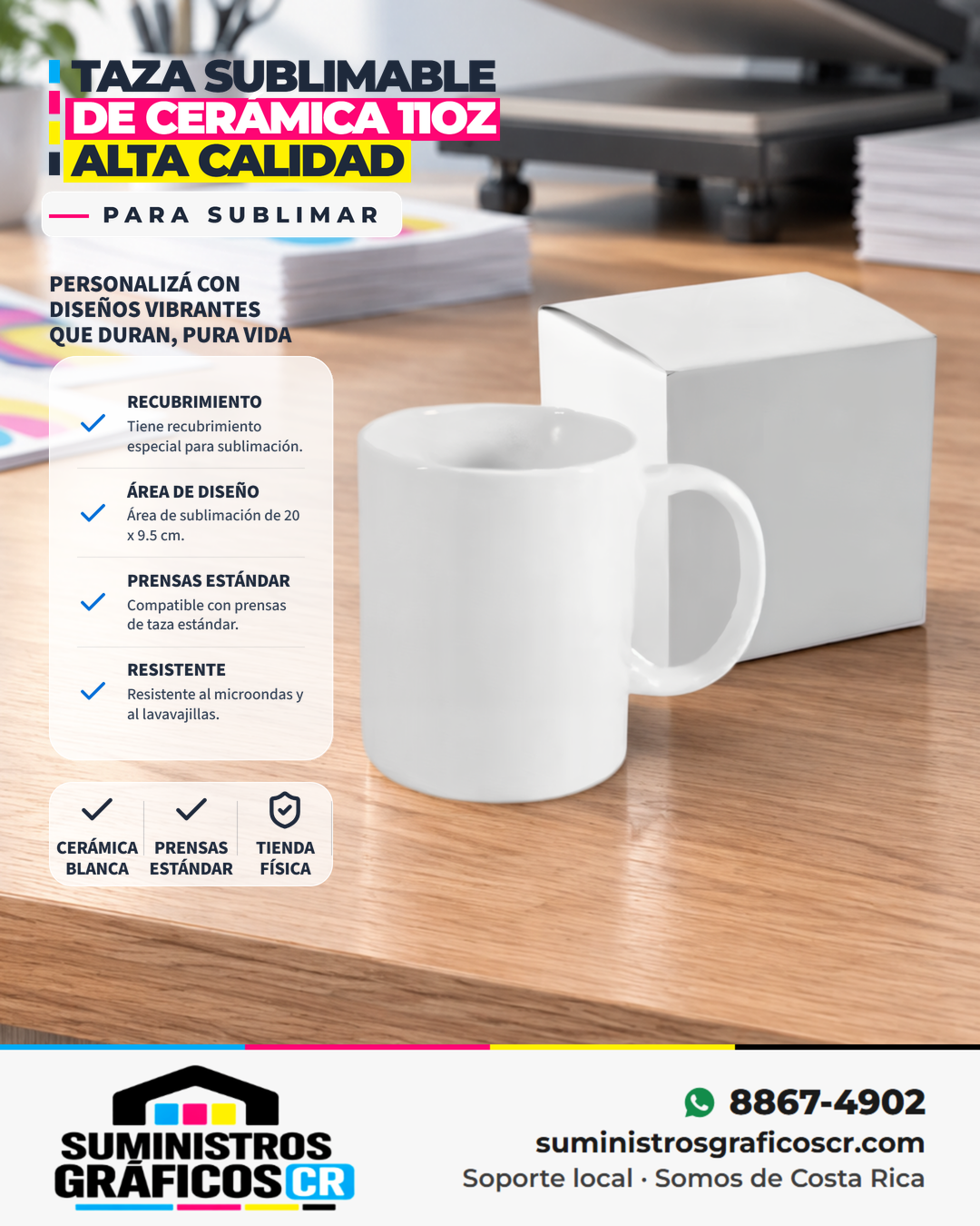 Taza Sublimable de Cerámica 11oz Alta Calidad Taza Sublimable de Cerámica 11oz Alta Calidad