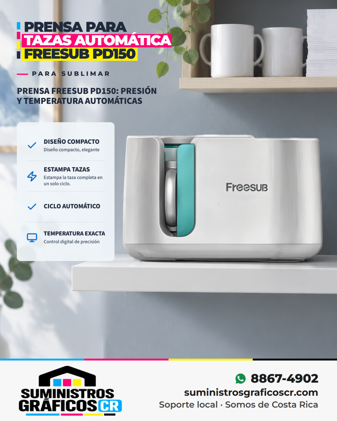 Prensa para Tazas Automática Freesub PD150 Prensa para Tazas Automática Freesub PD150