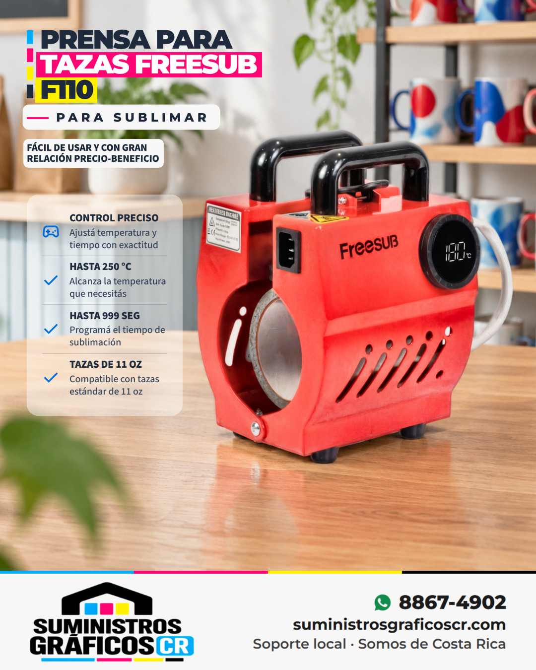 Prensa para Tazas Freesub F110 Prensa para Tazas Freesub F110
