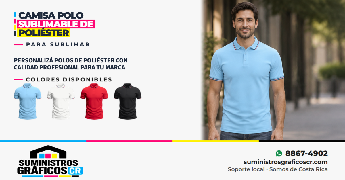 Camisa Polo Sublimable de Poliéster – Alta Calidad Costa Rica